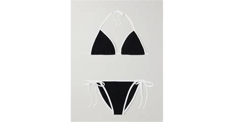 Hunza G Gina Seersucker Bikini In Black Lyst
