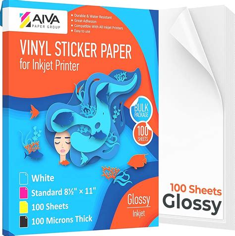 Printable Vinyl Adhesive Paper Waterproof Sticker Paper For Inkjet