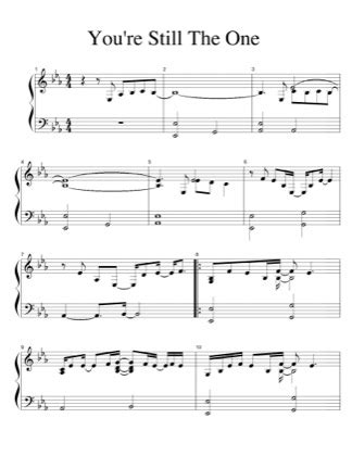 You're Still The One (2) - Shania Twain Free Piano Sheet Music PDF