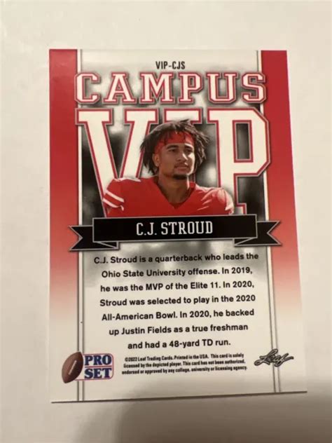 Leaf Pro Set Cj Stroud Campus Vip Purple Cracked Ice Rookie Rc