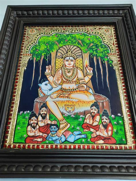 Buy Dakshinamurthy Tanjore Painting Online Ready To Ship Jline Arts