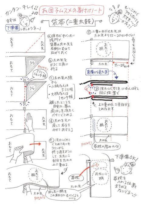 簡単キレイに！袋帯 二重太鼓 の結び方 丘の上から通信 結び方 袋帯 袋帯 結び方