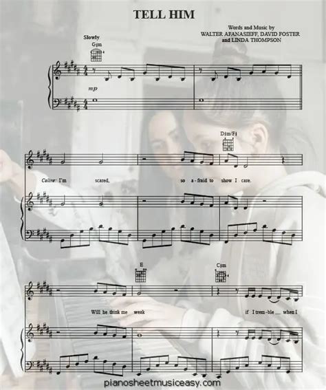 Tell him sheet music - B Major