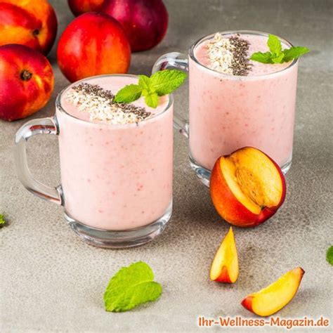 Nektarinen Eiwei Shake Mit Chia Und Haferflocken Low Carb Eiwei Di T