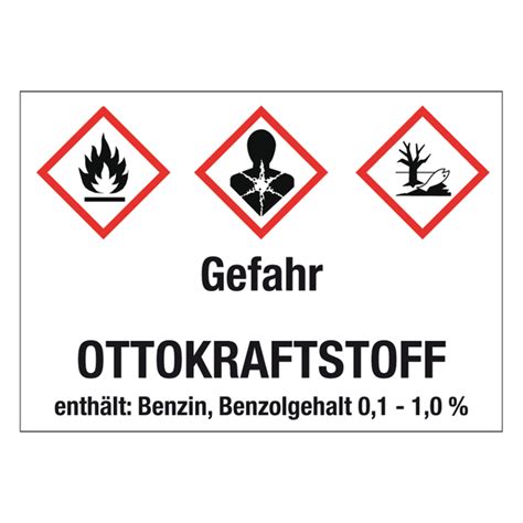 GHS Kraftstoffetikett Ottokraftstoff für stationäre Tanks und