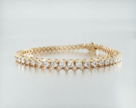 Bracelets Tennis Bracelets 14k Yellow Gold Four Prong Diamond Tennis