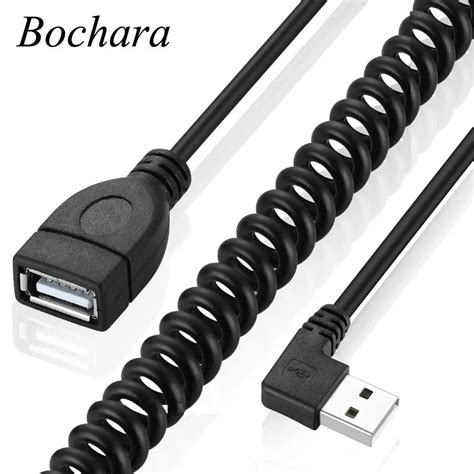 Bochara Elastic Coiled Usb Extension Cable Male To Female M F