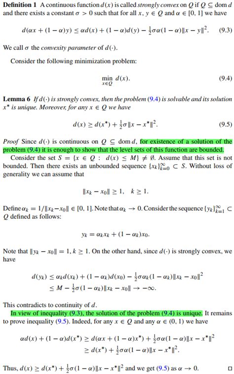 Proof of unique solution of strongly convex function (Prof. Nesterov Paper) - Mathematics Stack ...