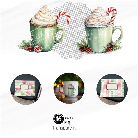 Christmas Clipart Hot Cocoa PNG Christmas PNG Watercolor Clipart Ornament Clipart Christmas