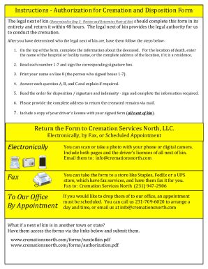 Fillable Online Cremation Authorization Master Fax Email Print Pdffiller