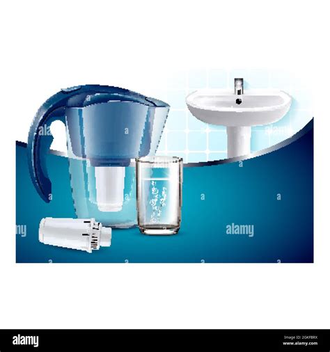 Water Filter Pitcher Creative Promo Poster Vector Stock Vector Image And Art Alamy