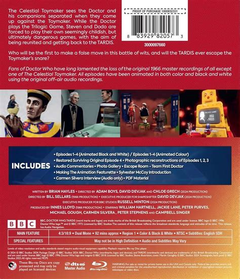 Doctor Who The Celestial Toymaker Blu ray Importación USA eBay