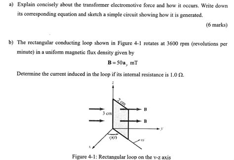 Solved A Explain Concisely About The Transformer Electromotive Force And How It Occurs Write