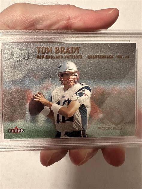 Tom Brady Psa Nm Mint Patriots Rare Metal Rookies Rc Fleer Metal