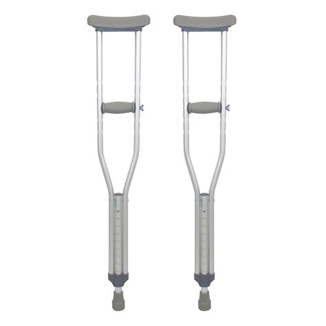 Dynarex Aluminum Crutches Youth 46 52 Push Button Height
