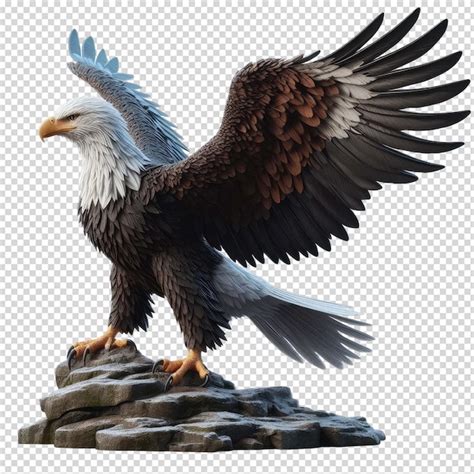 Premium PSD | A drawing of an eagle with a blue tail