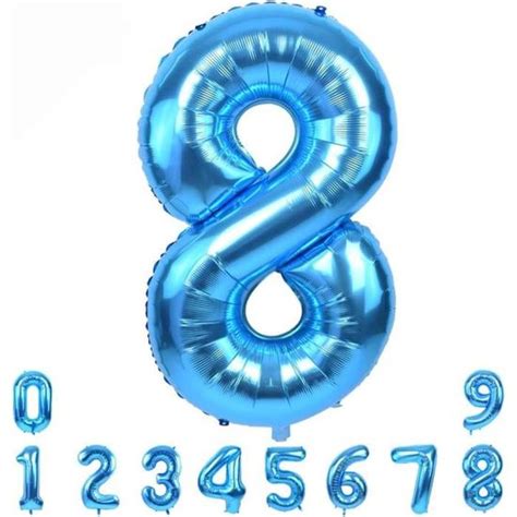 Geant Ballon Chiffre Numéro 0 To 9 Anniversaire Chiffres Bleu Ballon