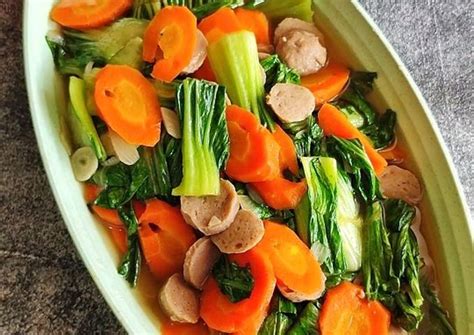 Resep 296 Tumis Pokchoy Bakso Saos Tiram Oleh Beckszs Kitchen Cookpad