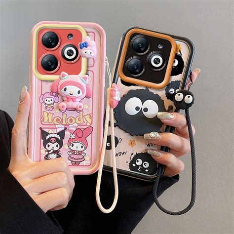 Infinix Smart Smart Pro Hot I Cute Melody Kuromi Big Eyes Coal Ball Labubu Cartoon D