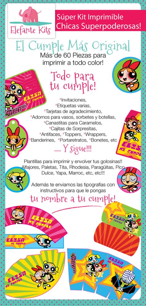 Printable Kit With Editable Text Powerpuff Girls Give Your Name To Your