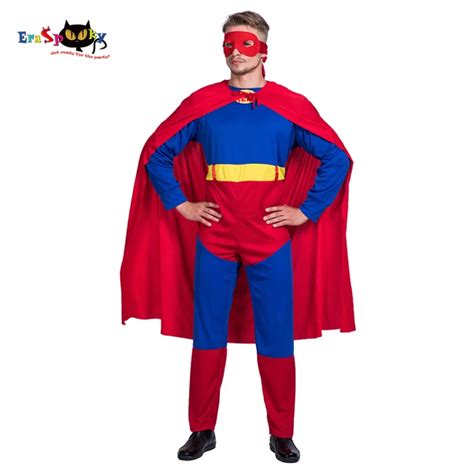 Super Hero Costume Cosplay Men Superhero Adult Cloak Red Cape Costume ...