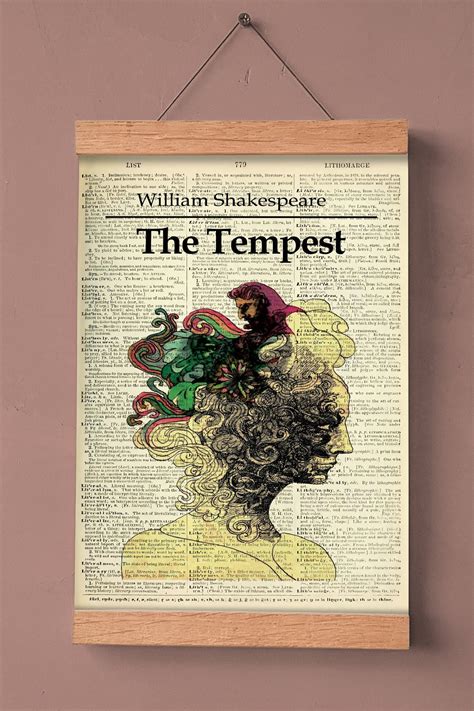 The Tempest By Shakespeare Printable Cover Literary Poster Etsy