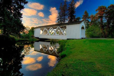 Stayton Jordan Covered Bridge In Pioneer Park Stayton Oregon