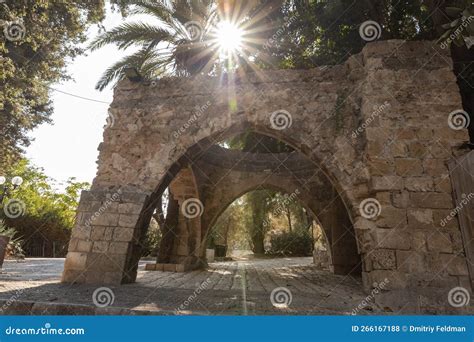 Arco Decorativo De Piedra En La Antigua Ciudad De Jaffa En La Ciudad De