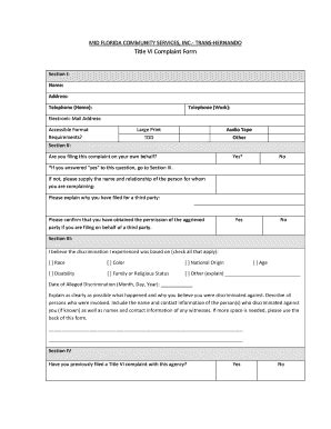 Fillable Online Title VI Form Fax Email Print PdfFiller