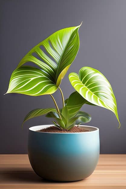 Hojas Variegadas De Plantas De Follaje Tropical Philodendron Giganteum