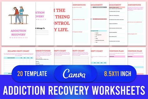 Addiction Recovery Worksheet Canva