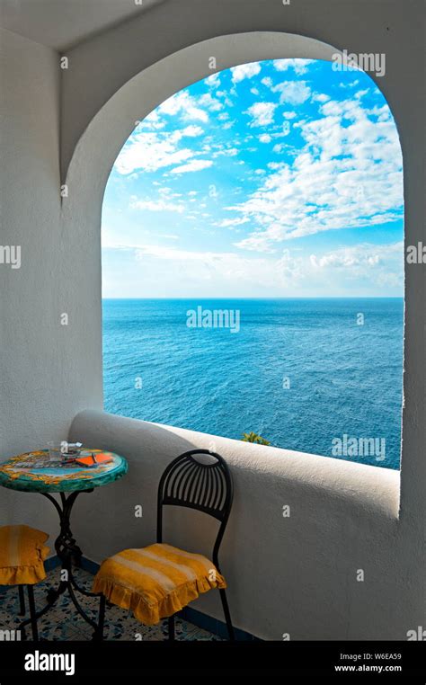 View from the hotel on amalfi coast Stock Photo - Alamy