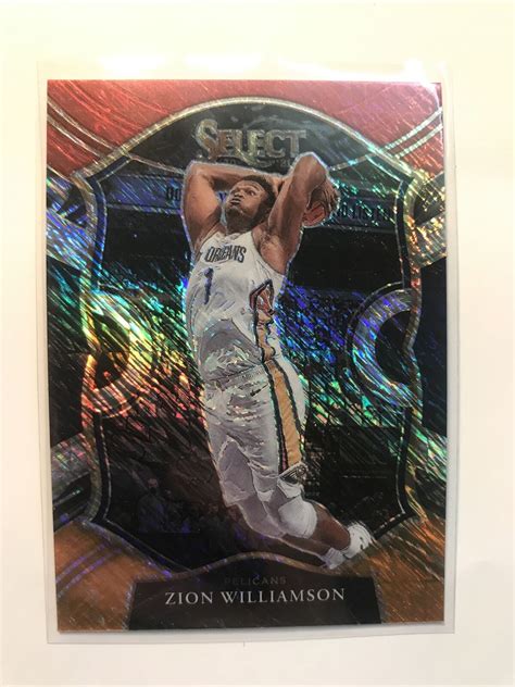 Panini Select Zion Williamson Red White Orange Shimmer Prizm