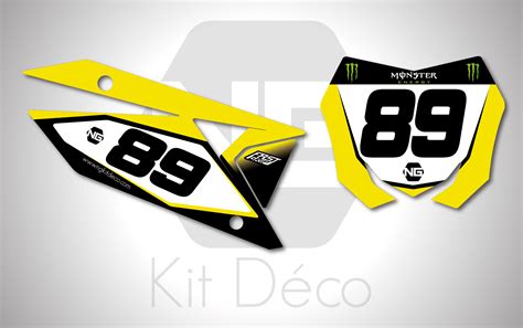 Kit déco fond de plaque numéro SUZUKI RM RMZ DRAG Séries 65 70 85 125