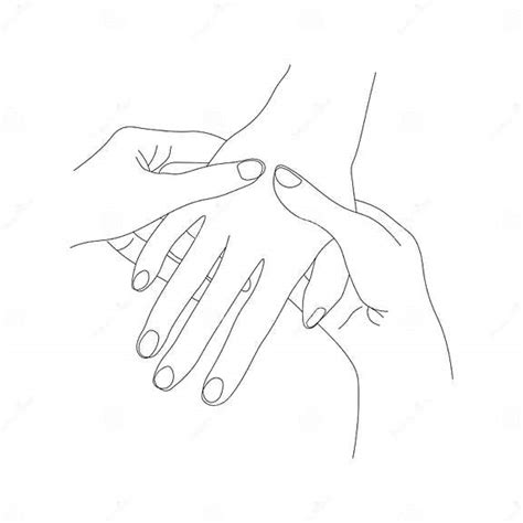 Hand Massage Line Art Contour Image Of Basic Hand Massage Movements Hand And Body Health