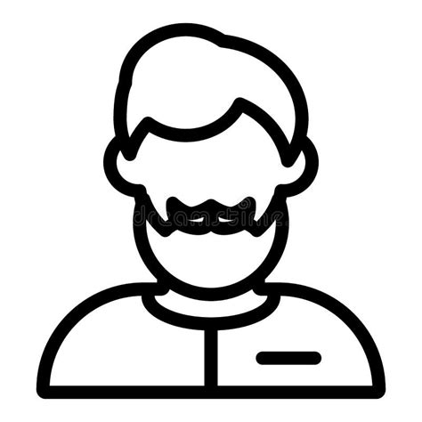 Man With Beard Avatar Line Icon Faceless Avatar With Beard Vector