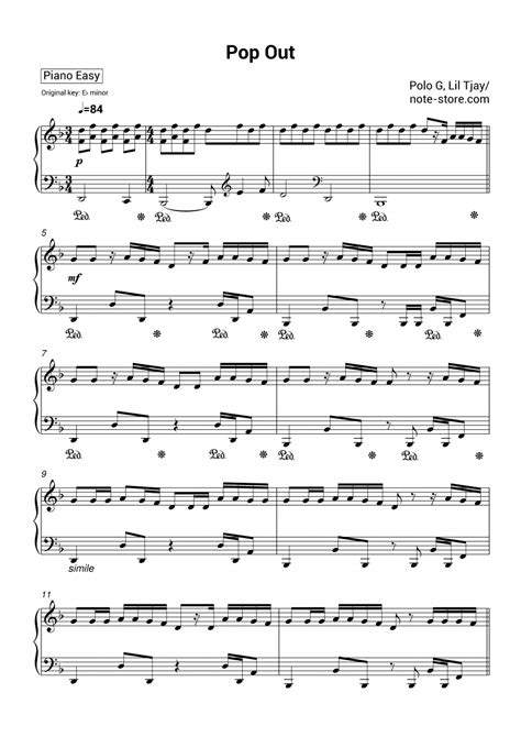 Polo G, Lil Tjay - Pop Out sheet music for piano download | Piano.Easy SKU PEA0011276 at