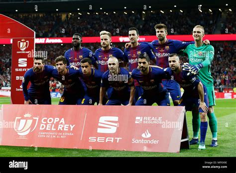 FC Barcelona Team Group Line Up Barcelona APRIL 21 2018 Football