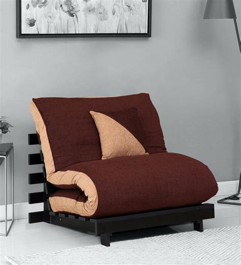 Buy Rille Single Futon In Chocolate Colour With Mattress Online