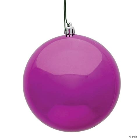 Vickerman Shatterproof 6 Fuchsia Shiny Ball Christmas Ornament 4 Per Bag