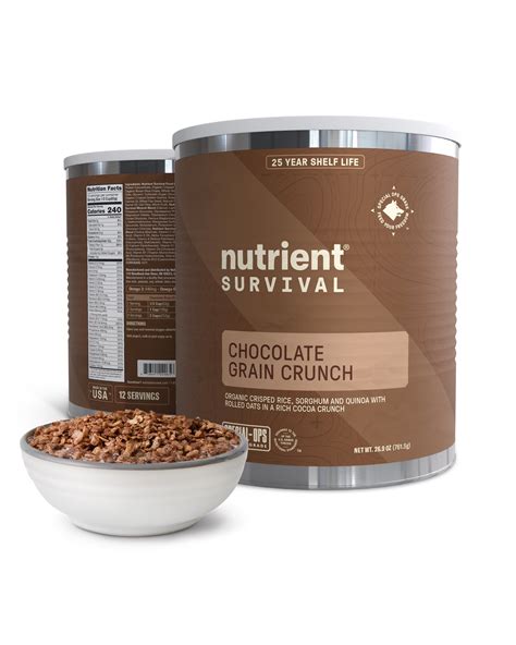 Free Shipping! Nutrient Survival MRE Cereal, Chocolate Grain Crunch ...