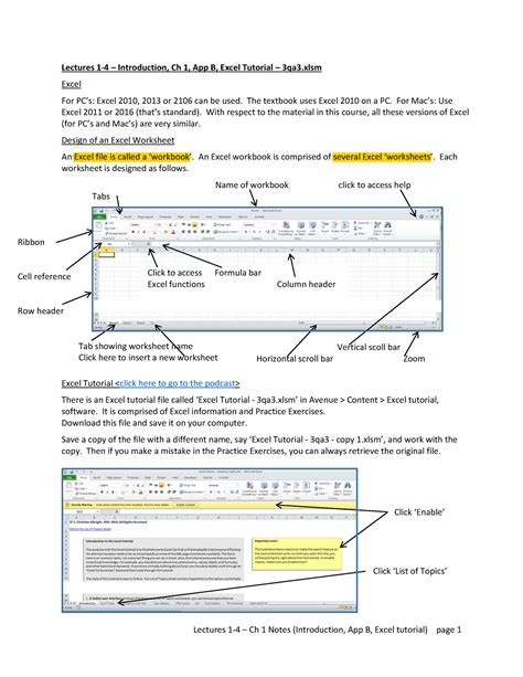 Lectures 1 4 Ch 1 Notes Excel Business Models Warning TT