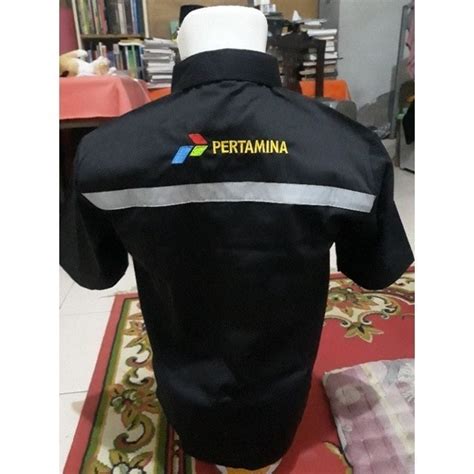 Jual Kemeja Seragam Pertamina Kemeja Seragam Spbu Pertamax Turbo Bordir