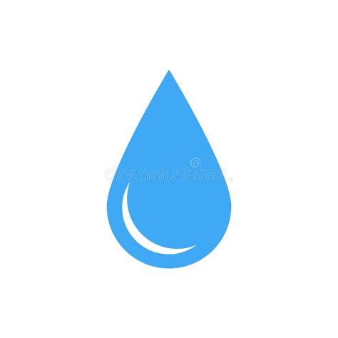 Blue Water Drop Symbol Simple Flat Vector Icon Isolated On White