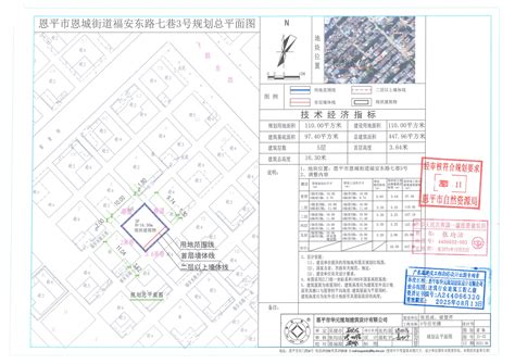 【批后公告】恩平市恩城街道福安东路七巷3号（恩城镇飞鹅塘经委住宅一区4号）总平面图 恩平市自然资源局 恩平市人民政府门户网站