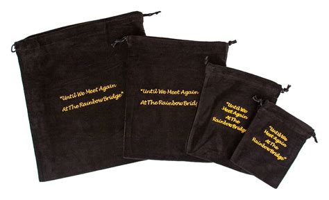 10 X Cremains Bags Black Rainbow Bridge Embroidery Cb100black