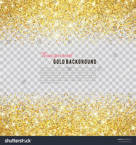 Gold Glitter Texture Isolated On Transparent Background Vector