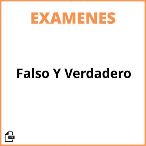 Examen Verdadero O Falso 2024