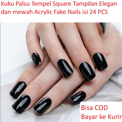 Jual Kuku Palsu Tempel Square Tampilan Elegan Dan Mewah Acrylic Fake