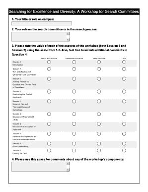 Printable Workshop Evaluation Form Templates Fillable Samples In